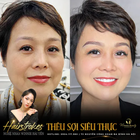 Hairstroke siêu thực — khách hàng thực tế tại Winnie Beauty, ảnh 2